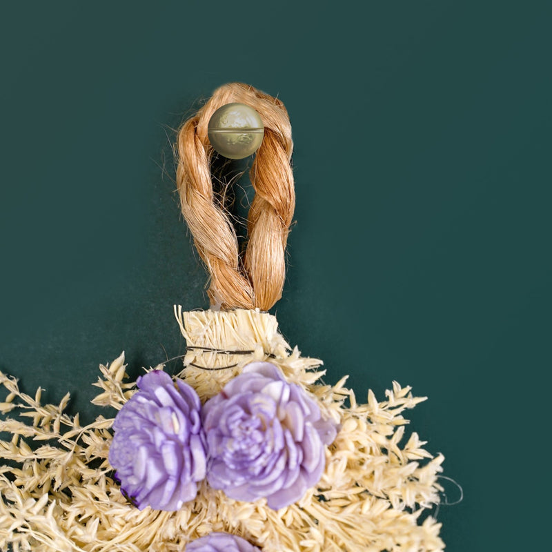 Petal Cascade Jute Wall Hanging Lavender Set Of 2