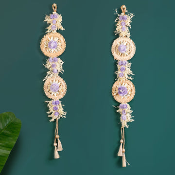 Petal Cascade Jute Wall Hanging Lavender Set Of 2