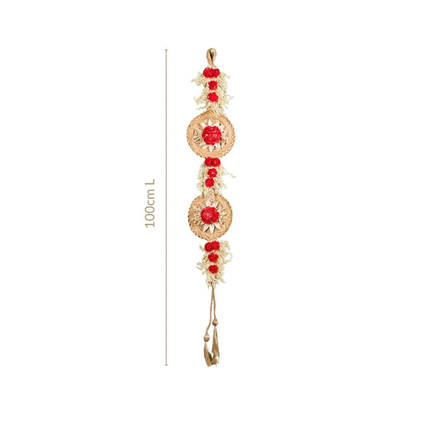 Organic Dried Flowers Wall Hanging Red Set Of 2