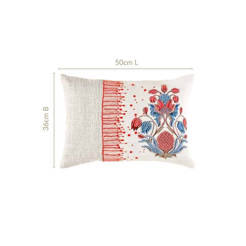 Petal Crest Pure Cotton Cushion Cover 50x36cm