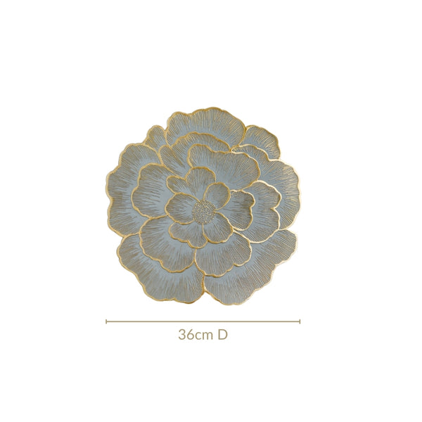 Petal Perfection Placemats Grey Gold Set Of 6