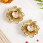 Petal Radiance Aluminium Tealight Candle Holder Set Of 2