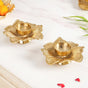 Petal Radiance Aluminium Tealight Candle Holder Set Of 2
