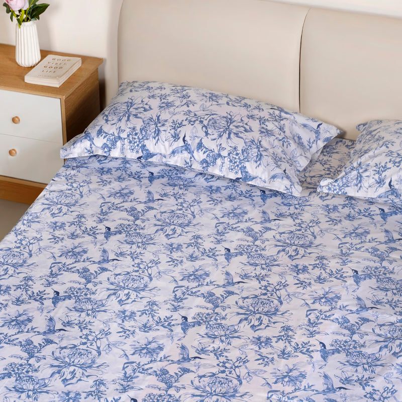 Petal Story Pure Cotton King Size Bedsheet Set 275x275cm