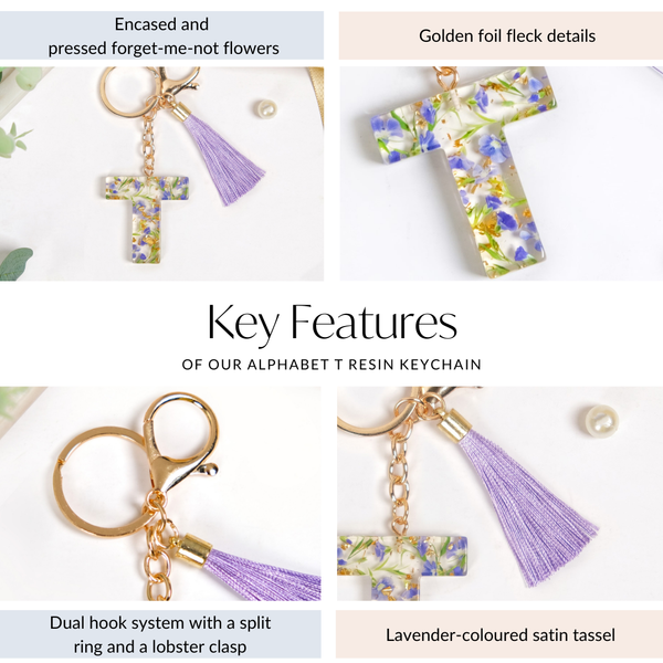 Petals And Gold Flecks T Resin Keyring