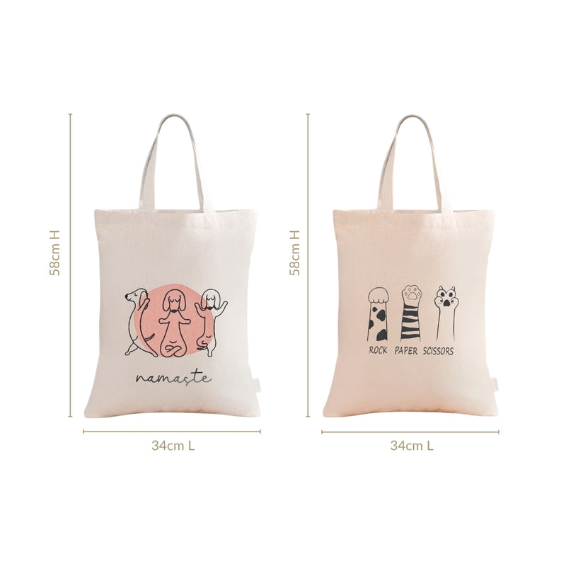 Pets Canvas Tote Bag Set Of 2