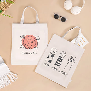 Pets Canvas Tote Bag Set Of 2