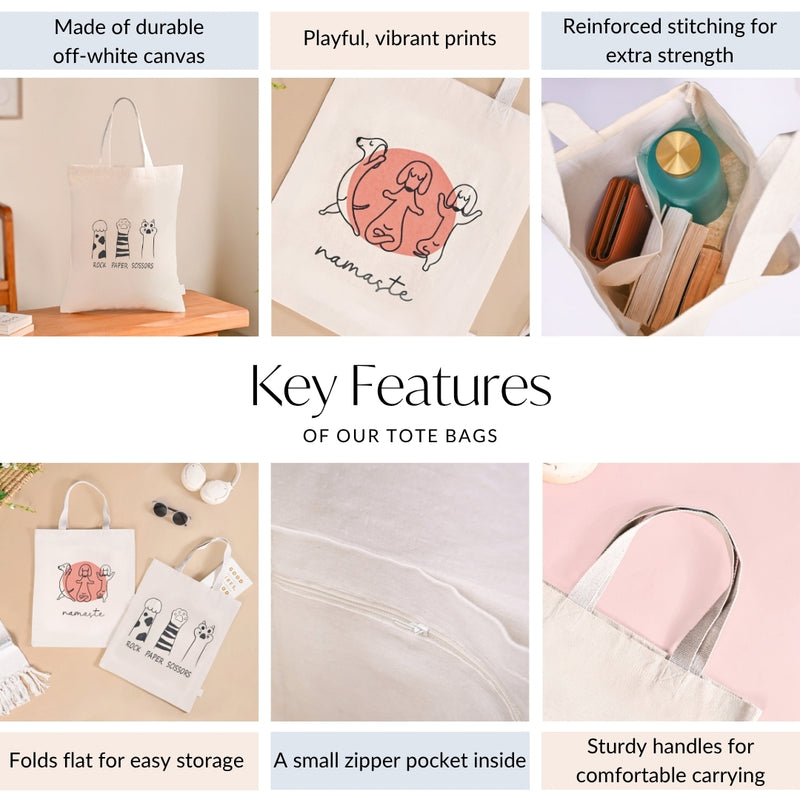 Pets Canvas Tote Bag Set Of 2