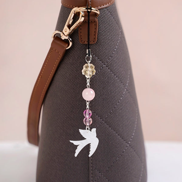 Rosy Dove Phone Charm