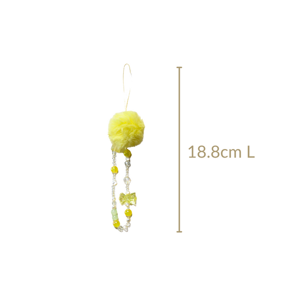 Little Miss Sunshine Phone Strap With Pom Pom