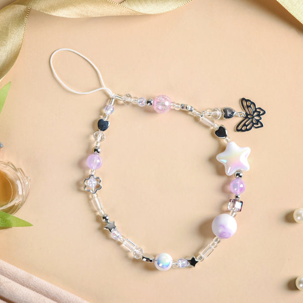 Purple Haze Phone Lanyard With Butterfly Charm