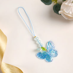 Butterfly Floral Phone Charm Blue