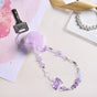 Purple Puff Pom Pom Phone Charm Strap