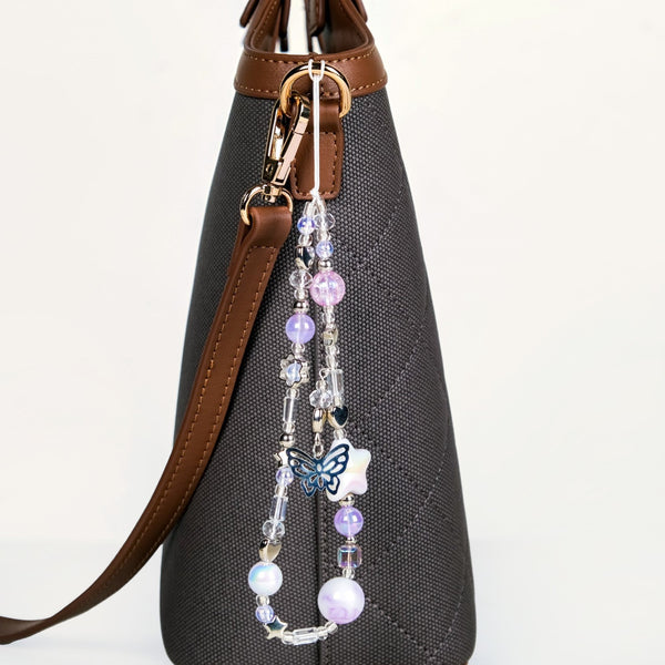 Purple Haze Phone Lanyard With Butterfly Charm