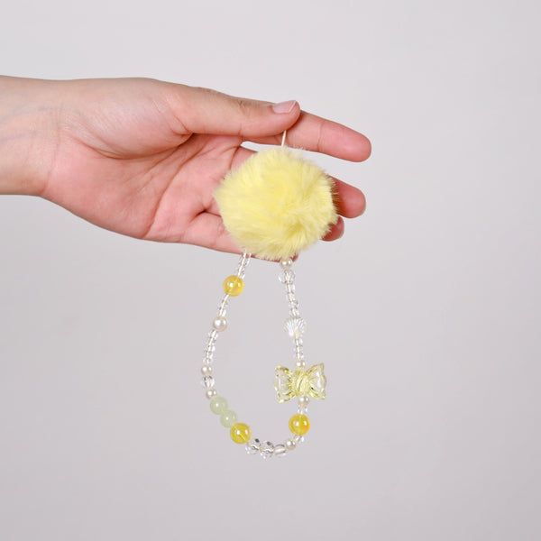 Little Miss Sunshine Phone Strap With Pom Pom