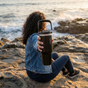PickSip 40 Insulated Tumbler With Top Handle Black Noir 1200ml