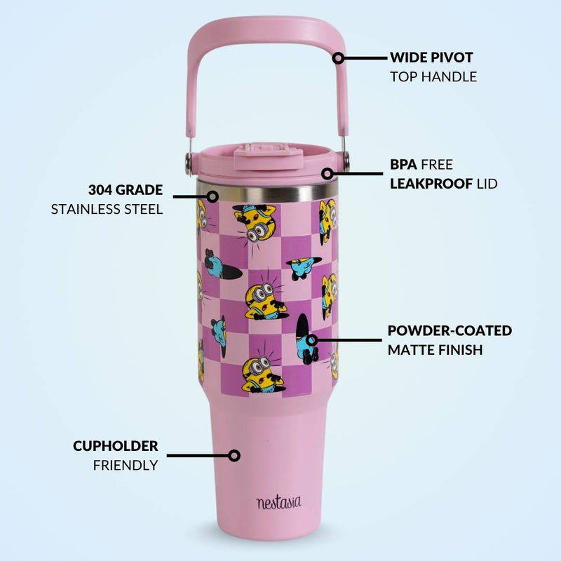 Minions Hide And Seek PickSip 40 Bottle 1200ml Pink 