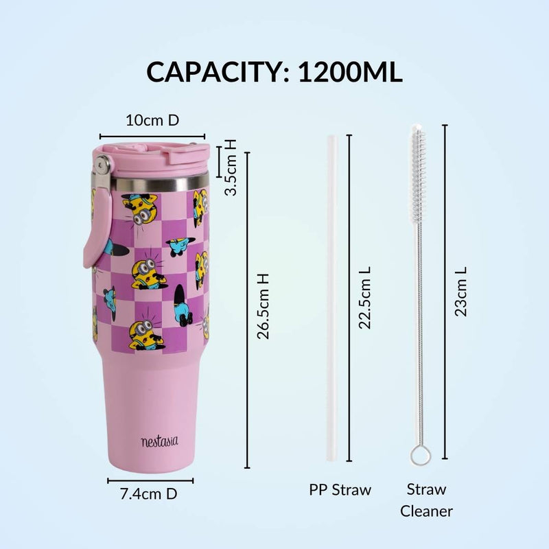 Minions Hide And Seek PickSip 40 Bottle 1200ml Pink