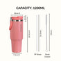 PickSip 40 Insulated Tumbler Bottle With Top Handle Living Coral Pop 1200ml