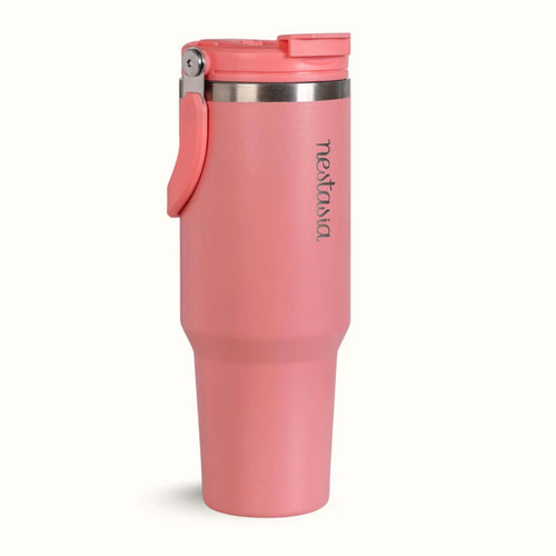 PickSip 40 Insulated Tumbler Bottle With Top Handle Living Coral Pop 1200ml