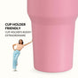 PickSip 40 Insulated Tumbler Bottle With Top Handle Tropical Pink 1200ml