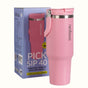 PickSip 40 Insulated Tumbler Bottle With Top Handle Tropical Pink 1200ml