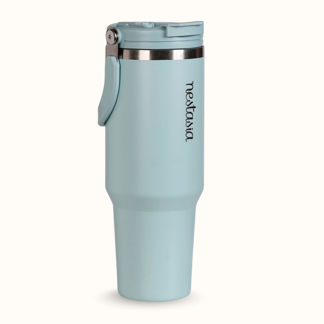 PickSip 40 Insulated Tumbler Bottle With Top Handle Arctic Blue 1200ml