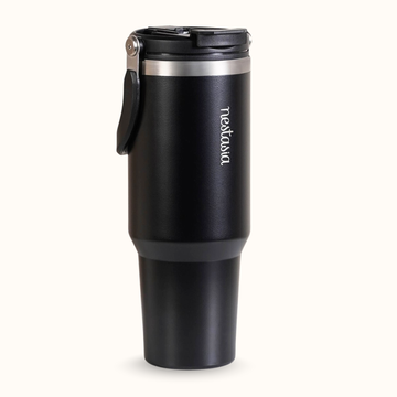 PickSip 40 Insulated Tumbler With Top Handle Black Noir 1200ml