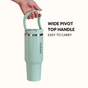 PickSip 40 Insulated Tumbler With Top Handle Coastal Malibu Blue 1200ml