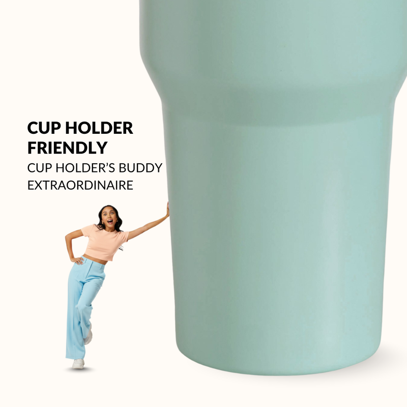 PickSip 40 Insulated Tumbler With Top Handle Coastal Malibu Blue 1200ml