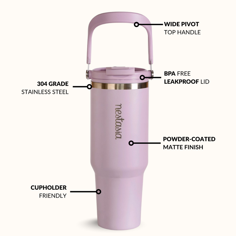 PickSip 40 Insulated Tumbler With Top Handle Lilac Haze 1200ml