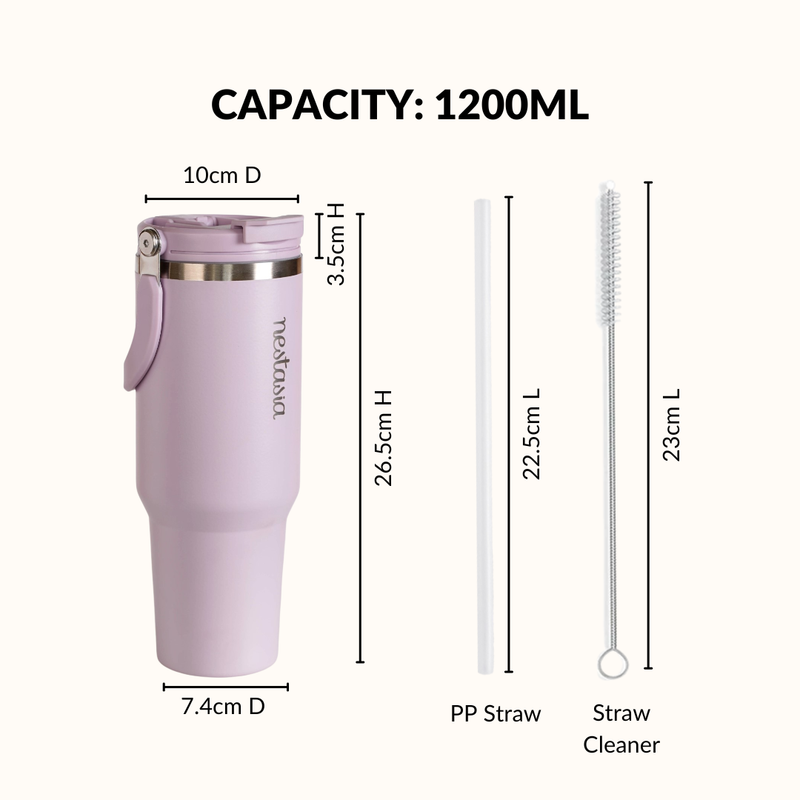 PickSip 40 Insulated Tumbler With Top Handle Lilac Haze 1200ml