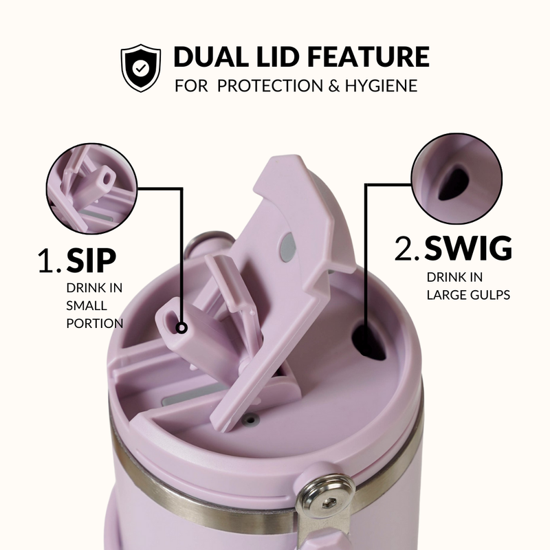 PickSip 40 Insulated Tumbler With Top Handle Lilac Haze 1200ml