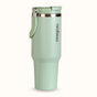 PickSip 40 Insulated Tumbler With Top Handle Milk Matcha Green 1200ml