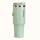 PickSip 40 Insulated Tumbler Bottle With Top Handle Milk Matcha Green 1200ml