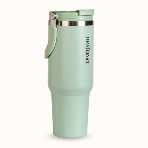 PickSip 40 Insulated Tumbler With Top Handle Milk Matcha Green 1200ml