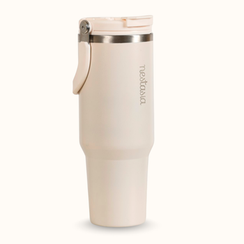 PickSip 40 Insulated Tumbler With Top Handle Pearl White 1200ml