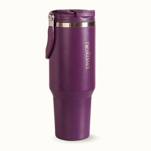 PickSip 40 Insulated Tumbler With Top Handle Plum Party Mauve 1200ml
