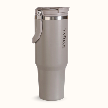 PickSip 40 Insulated Tumbler With Top Handle Urban Greige 1200ml