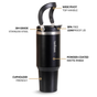 PickSip 40 Insulated Tumbler With Top Handle Black Noir 1200ml