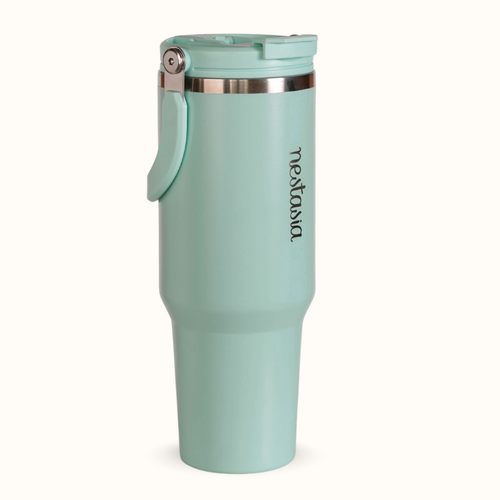 PickSip 40 Insulated Tumbler With Top Handle Coastal Malibu Blue 1200ml