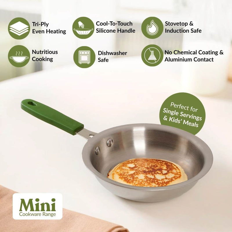 Pico Triply Stainless Steel Induction Safe Mini Fry Pan 600ml