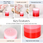 Layered Pillar Candle Red And Pink