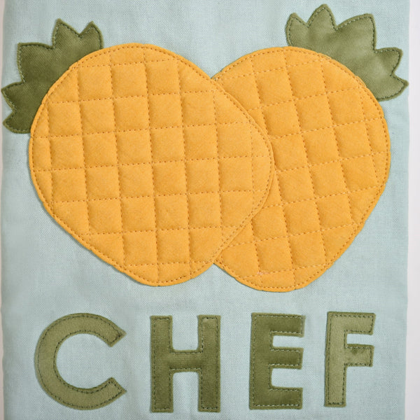 Pineapple Chef Apron With Mitten And Pot Holder