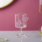 Pink 3D Butterfly Borosilicate Wine Glass 250ml