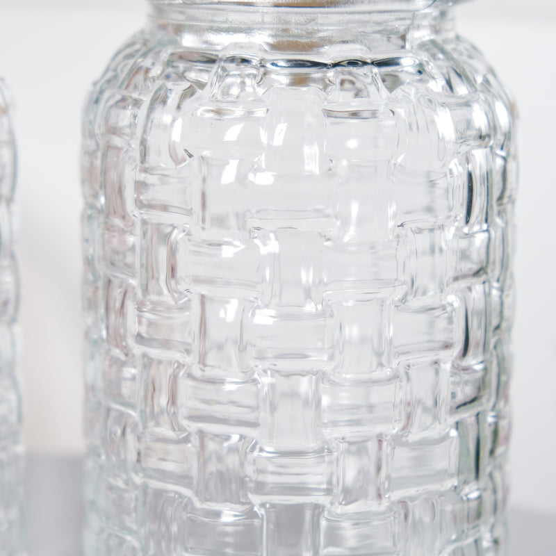Pink Bird Ceramic Lid Glass Jar Set Of 2 1300ml