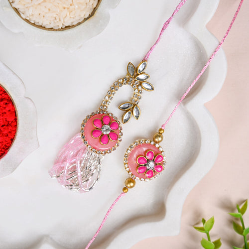 Pink Blush Rakhi Lumba Set