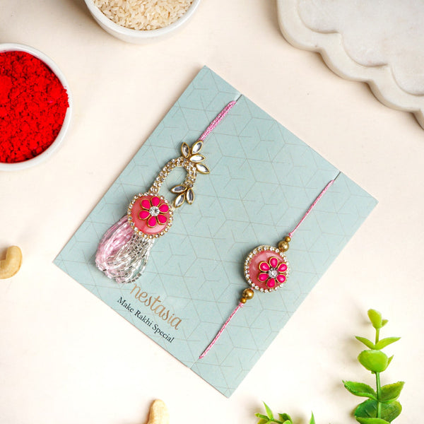 Pink Blush Rakhi Lumba Set