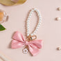 Pink Fantasy Bow Keyring With Pearls