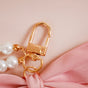 Pink Fantasy Bow Keyring With Pearls